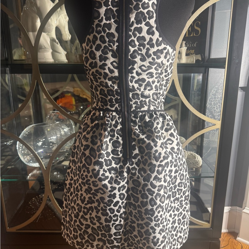Bar III Black and White Leopard Print Mini Dress - Picture 6 of 8